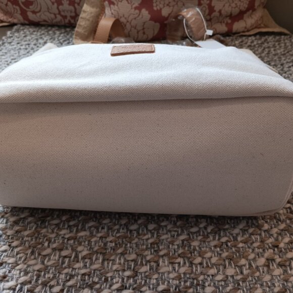 Hammitt Natural Color Cotton with Leather Trim Tote Handbag - Picture 4 of 8